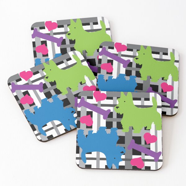 Item preview, Blue & Green Puppy Love on Black Plaid designed and sold by Digitalmyth's Designs.
