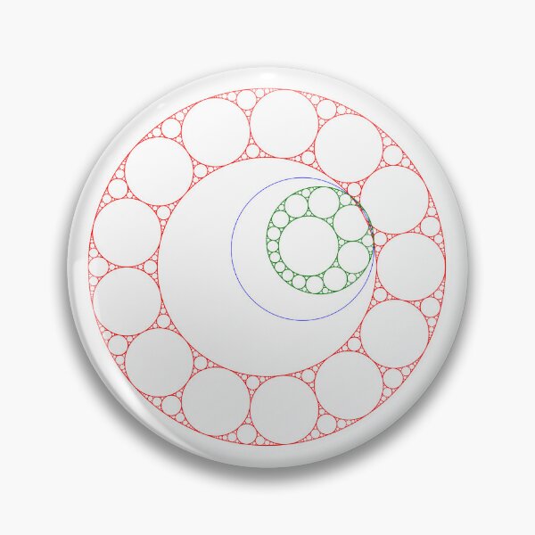 Item preview, Apollonian Gasket Circle Fractal With Inversion (colors, for light background) designed and sold by Dave LeCompte's Big Dice Games Shop.