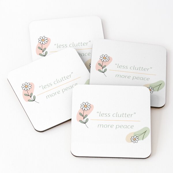 Item preview, Less Clutter More Peace – Calm Wall Art for Small Spaces | Minimal Floral Quote designed and sold by ZEYCAT.