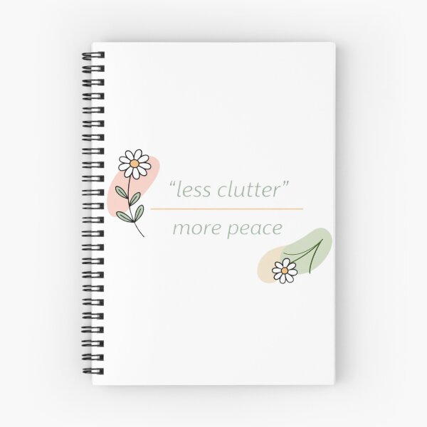 Item preview, Less Clutter More Peace – Calm Wall Art for Small Spaces | Minimal Floral Quote designed and sold by ZEYCAT.