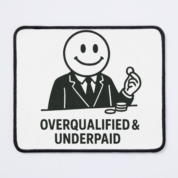 Item preview, Smile Man - Overqualified & Underpaid  designed and sold by Proxy Designs.