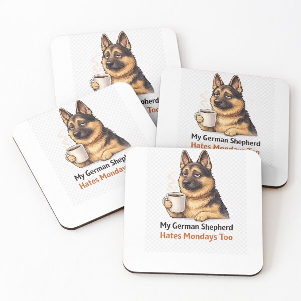 Item preview, My German Shepherd Hates Mondays Too – Funny Coffee Dog Design designed and sold by Zampettalibera.
