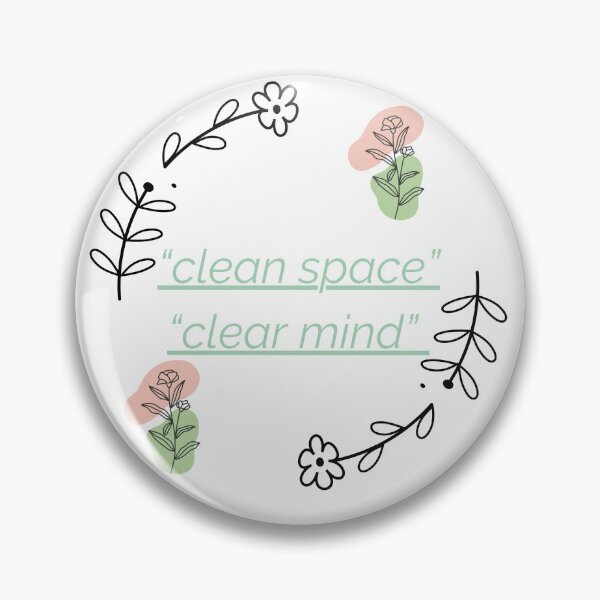 Item preview, Clean Space Clear Mind – Calm Wall Art for Tidy Homes | Minimal Floral Quote designed and sold by ZEYCAT.