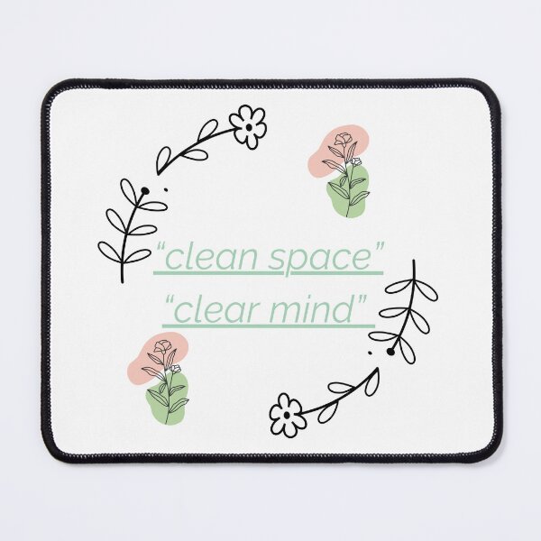 Item preview, Clean Space Clear Mind – Calm Wall Art for Tidy Homes | Minimal Floral Quote designed and sold by ZEYCAT.
