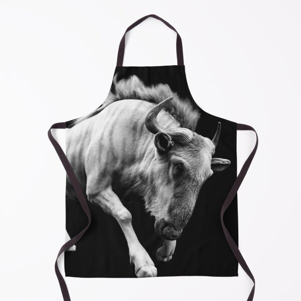 Item preview, Charging Wildebeest – Black & White Wildlife Portrait designed and sold by Massimo Righi.