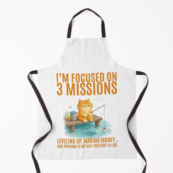 Item preview, I’m focused on 3 missions: Leveling up, Making money… and proving to my cat I deserve to live. designed and sold by ip7s.