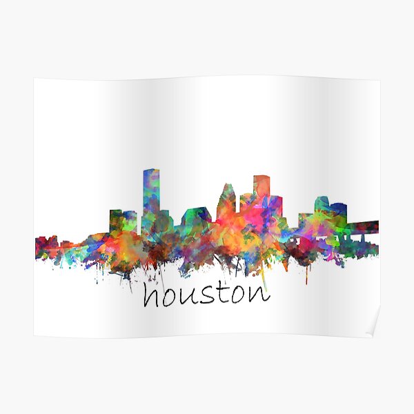 Houston skyline with Minute Maid Park Poster for Sale by Raul Cano