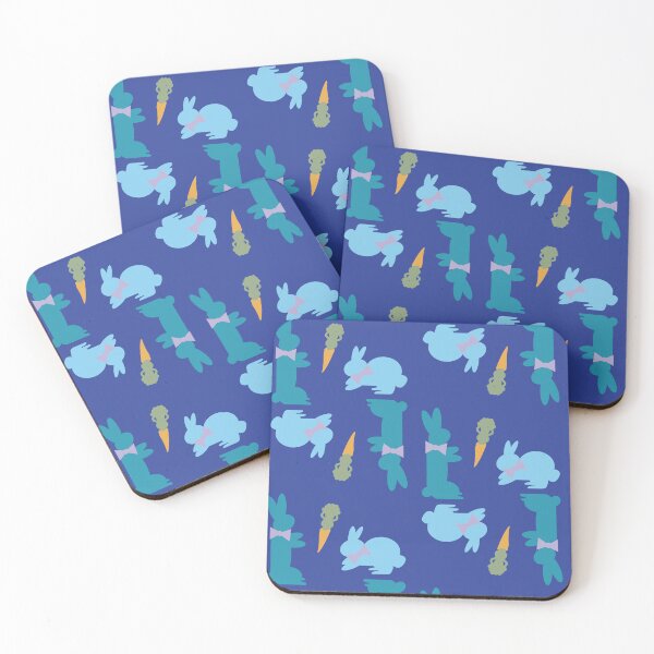 Item preview, Blue & Teal Dapper Bunnies with Carrots designed and sold by Digitalmyth's Designs.