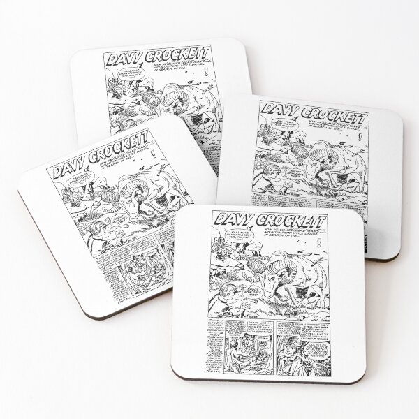 Item preview, Davy Crockett Vintage Comic Art - Retro Black & White Frontier Legend designed and sold by WolfHowl1.