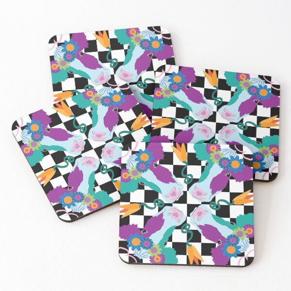 Item preview, Happy Holsteins Purple & Teal on Black Checkered designed and sold by Digitalmyth's Designs.