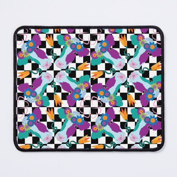 Item preview, Happy Holsteins Purple & Teal on Black Checkered designed and sold by Digitalmyth's Designs.