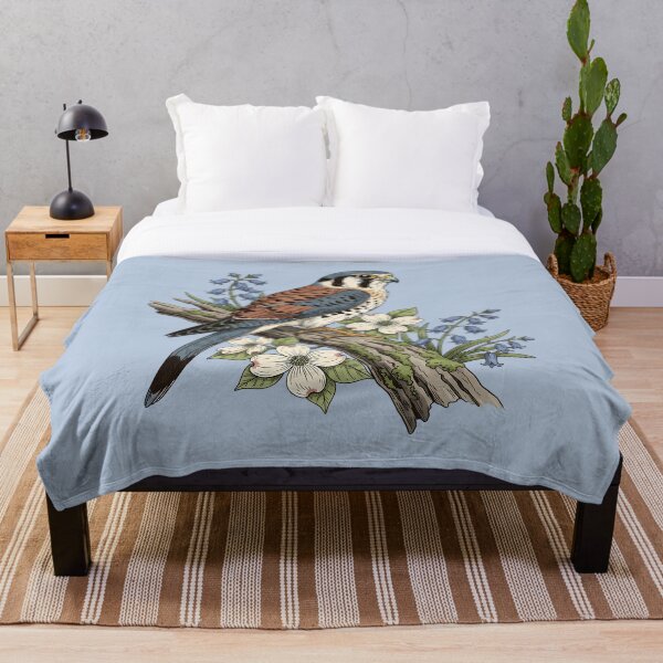 Item preview, American Kestrel with Bluebells and Dogwood Botanicals designed and sold by BirdsnStuff.