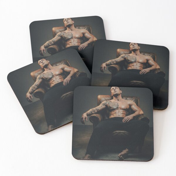 Item preview, John: Muscular Man Sitting in Leather Chair designed and sold by Atlas Kai.