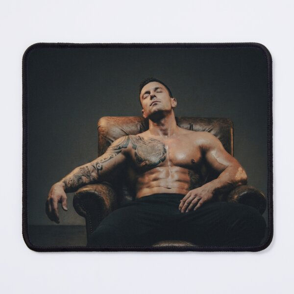 Item preview, John: Muscular Man Sitting in Leather Chair designed and sold by Atlas Kai.