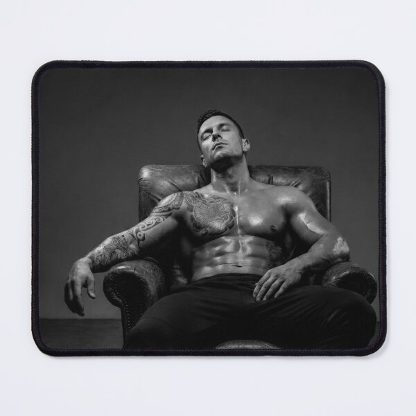 Item preview, John: Muscular Man Sitting in Leather Chair Two designed and sold by Atlas Kai.