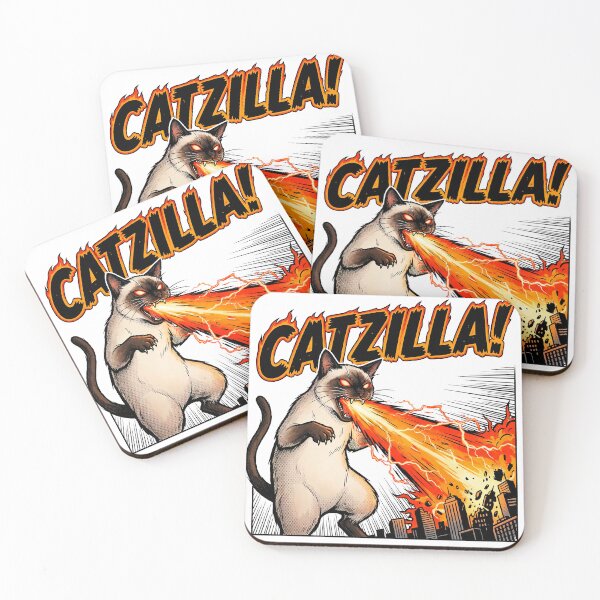 Item preview, Catzilla! Fire Breathing Cat Monster Illustration designed and sold by WallaceSilvaART.