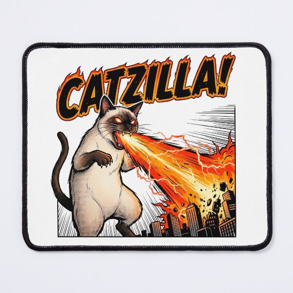 Item preview, Catzilla! Fire Breathing Cat Monster Illustration designed and sold by WallaceSilvaART.