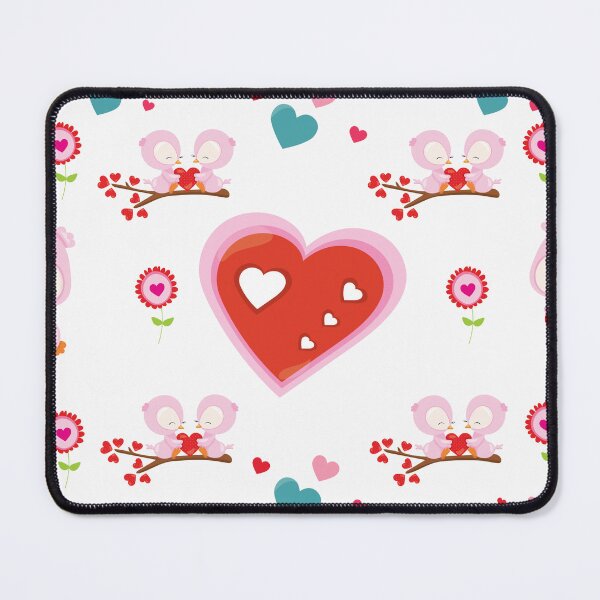 Artikelvorschau, Dekokissen mit Eulen- und Herzmuster zum Valentinstag entworfen und verkauft von FestivityFinds.