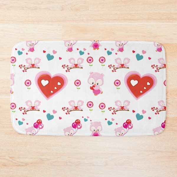 Artikelvorschau, Dekokissen mit Eulen- und Herzmuster zum Valentinstag entworfen und verkauft von FestivityFinds.