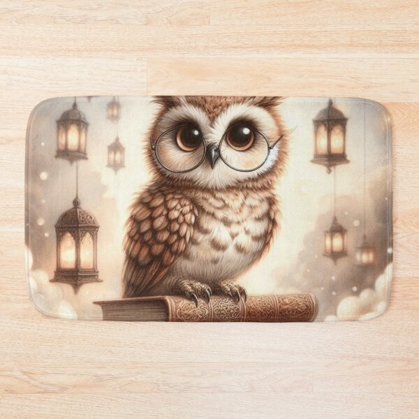 Item preview, Wise Owl with Glasses Sitting on Stacked Books designed and sold by Luvahawb.
