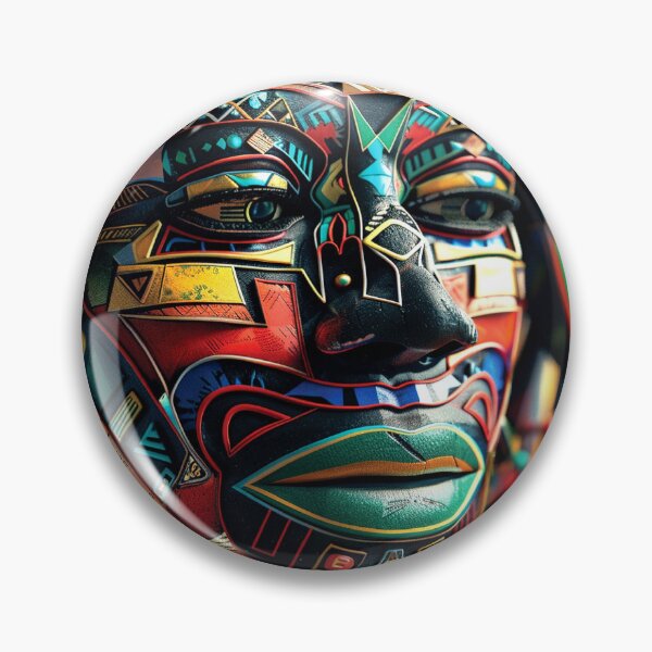 Item preview, African-Inspired Stylized Mask Colorfully Elaborate Digital Art designed and sold by DEC02.