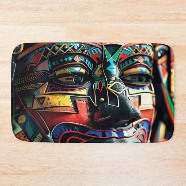Item preview, African-Inspired Stylized Mask Colorfully Elaborate Digital Art designed and sold by DEC02.