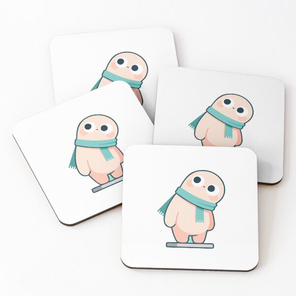 Item preview, Cute Tilted Head Blob - Cozy Green Scarf Kawaii Character designed and sold by romyca creation_22.
