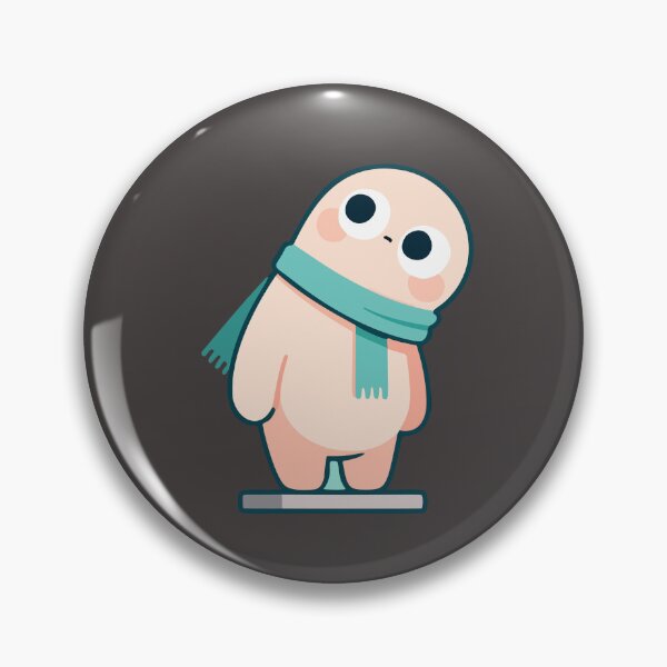 Item preview, Cute Tilted Head Blob - Cozy Green Scarf Kawaii Character designed and sold by romyca creation_22.