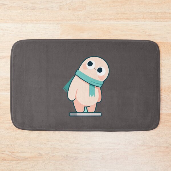 Item preview, Cute Tilted Head Blob - Cozy Green Scarf Kawaii Character designed and sold by romyca creation_22.
