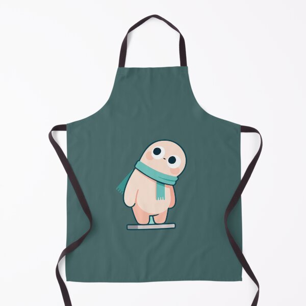 Item preview, Cute Tilted Head Blob - Cozy Green Scarf Kawaii Character designed and sold by romyca creation_22.