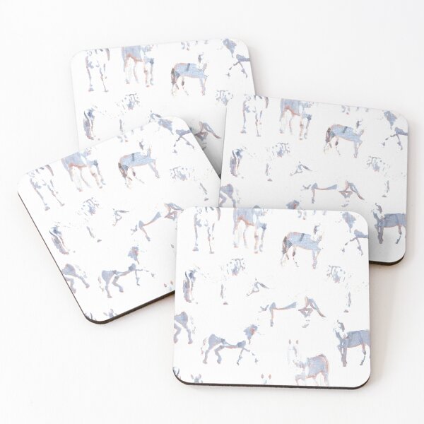 Item preview, Blue & White Mustang Wild Horse Watercolor Pattern designed and sold by LoveAlways-AEP.
