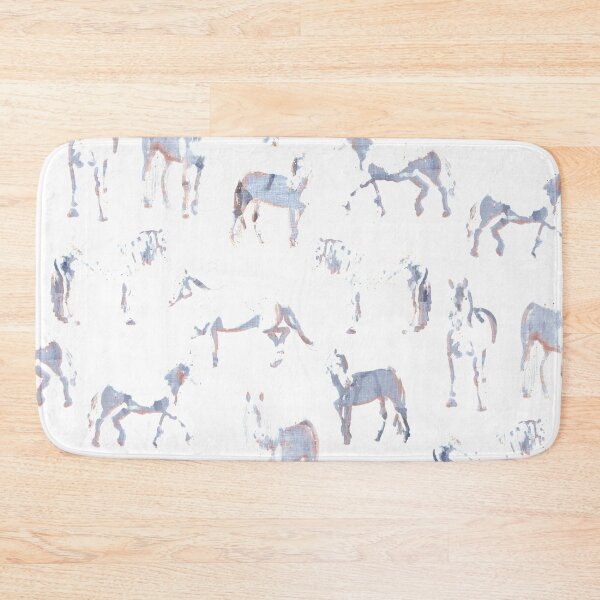 Item preview, Blue & White Mustang Wild Horse Watercolor Pattern designed and sold by LoveAlways-AEP.