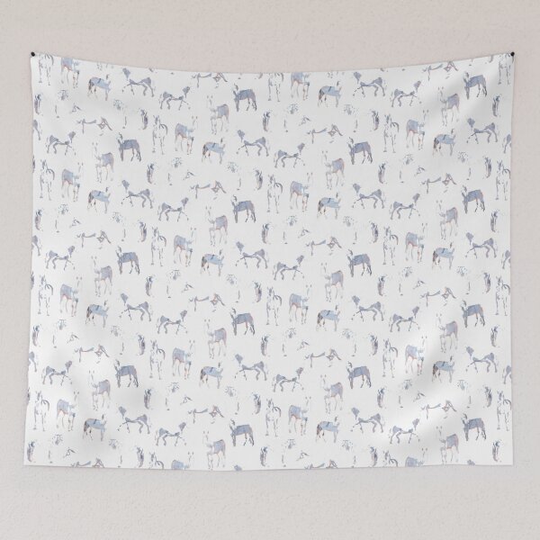 Item preview, Blue & White Mustang Wild Horse Watercolor Pattern designed and sold by LoveAlways-AEP.