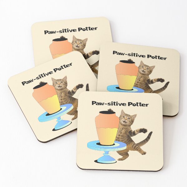 Item preview, Paw-sitive Potter Funny Cat designed and sold by Sachie's Studio.