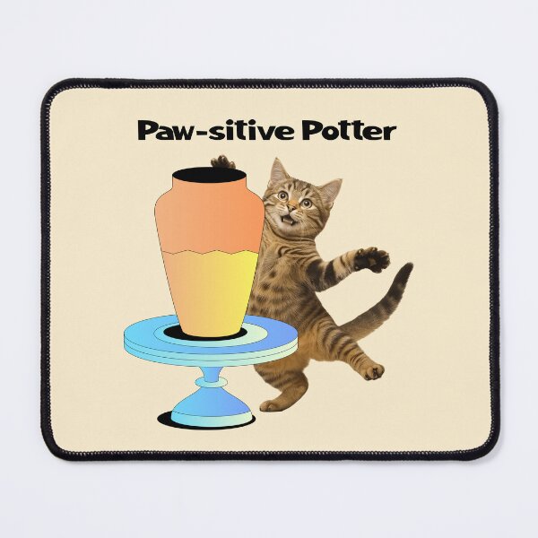 Item preview, Paw-sitive Potter Funny Cat designed and sold by Sachie's Studio.
