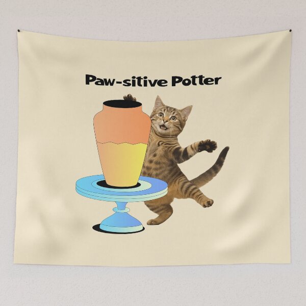 Item preview, Paw-sitive Potter Funny Cat designed and sold by Sachie's Studio.
