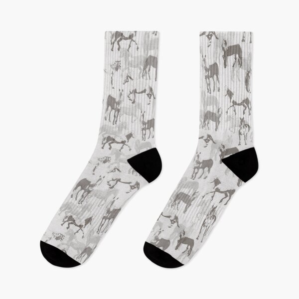 Item preview, Sierras Journey Rescue Horse Pattern Gray Scale Benjamin Moore Silhouette AF-655 designed and sold by LoveAlways-AEP.