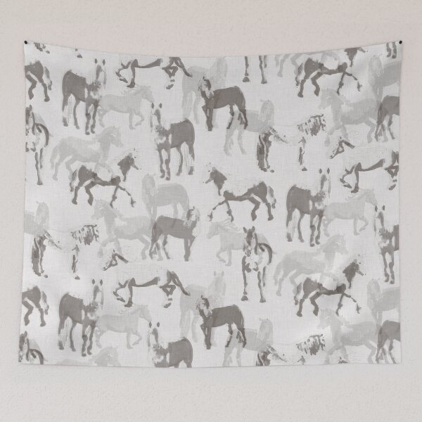 Item preview, Sierras Journey Rescue Horse Pattern Gray Scale Benjamin Moore Silhouette AF-655 designed and sold by LoveAlways-AEP.