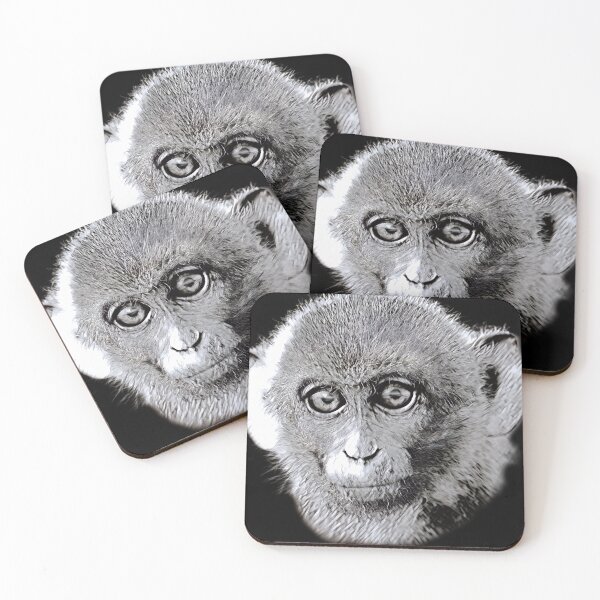 Item preview, Silent Gaze — Black & White Monkey Portrait designed and sold by Massimo Righi.