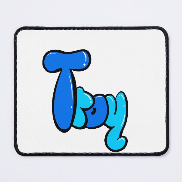 Item preview, Troy name in blue graffiti calligraphy Top 10 best personalised gifts for boys designed and sold by Artonmytee.