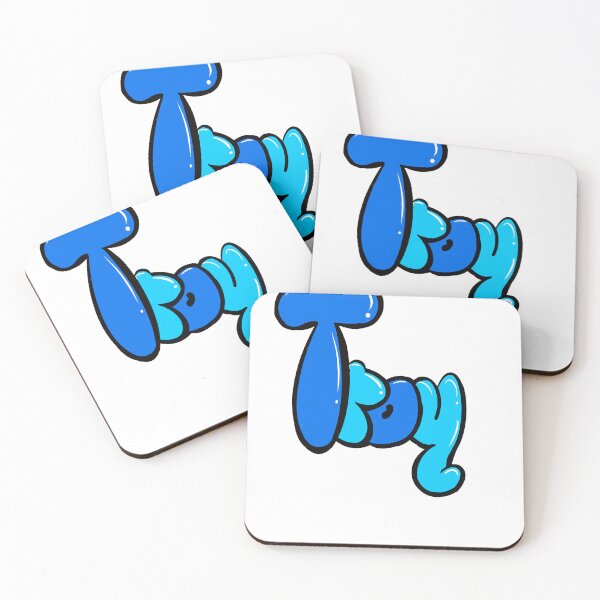 Item preview, Troy name in blue graffiti calligraphy Top 10 best personalised gifts for boys designed and sold by Artonmytee.
