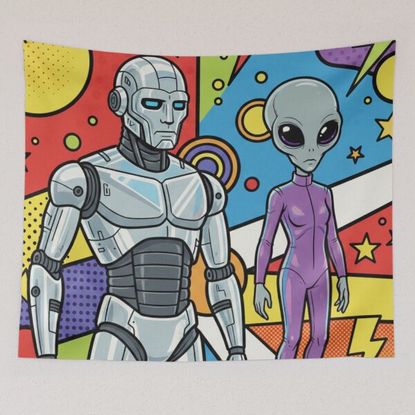 Item preview, Robots and aliens. designed and sold by PP&RAINBOW SHOP.
