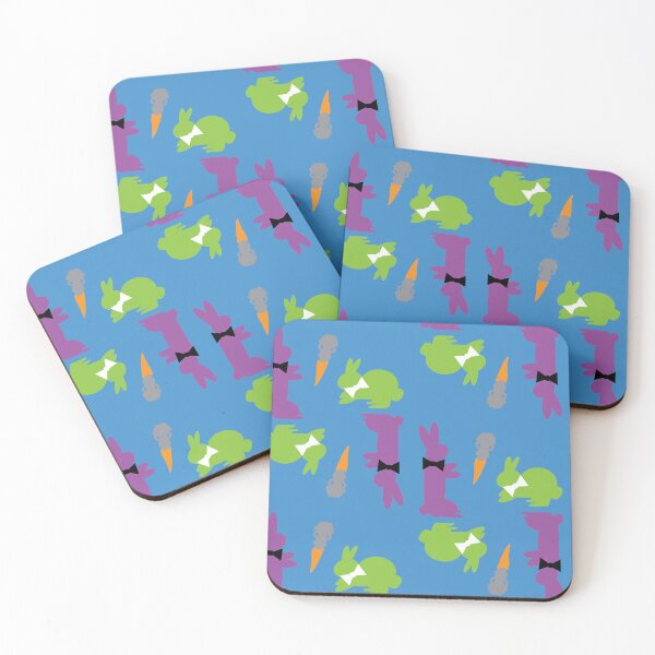 Item preview, Purple & Green Dapper Bunnies with Carrots on Blue designed and sold by Digitalmyth's Designs.