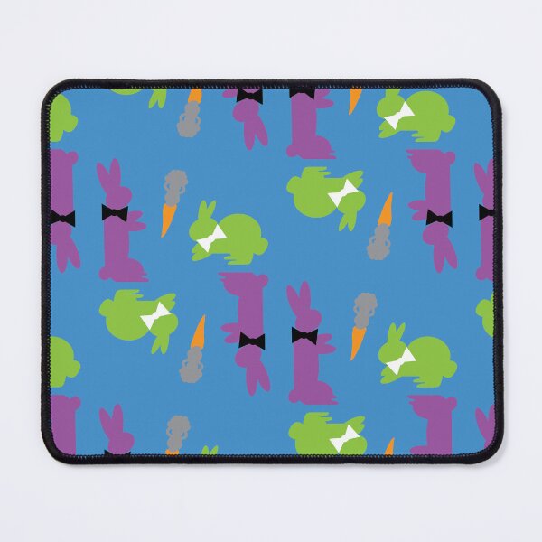 Item preview, Purple & Green Dapper Bunnies with Carrots on Blue designed and sold by Digitalmyth's Designs.
