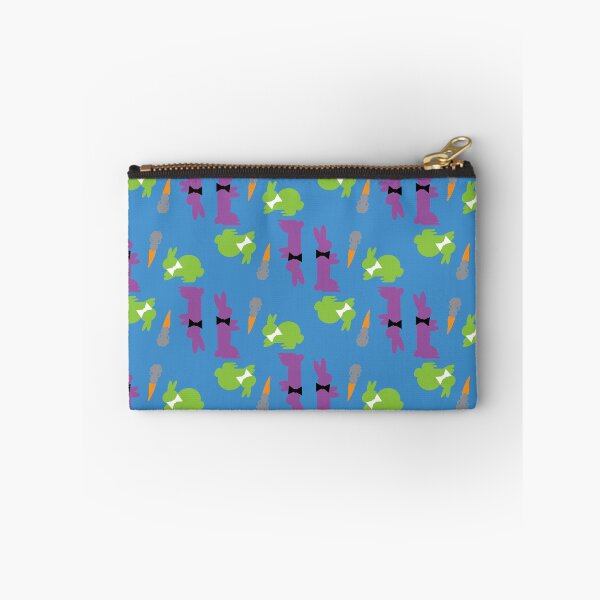 Item preview, Purple & Green Dapper Bunnies with Carrots on Blue designed and sold by Digitalmyth's Designs.