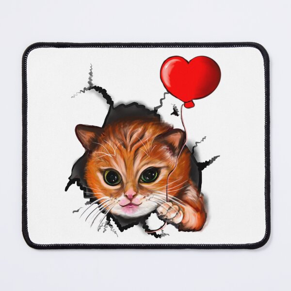 Item preview, Meowentine cat Valentines Day - with red love heart designed and sold by Artonmytee.