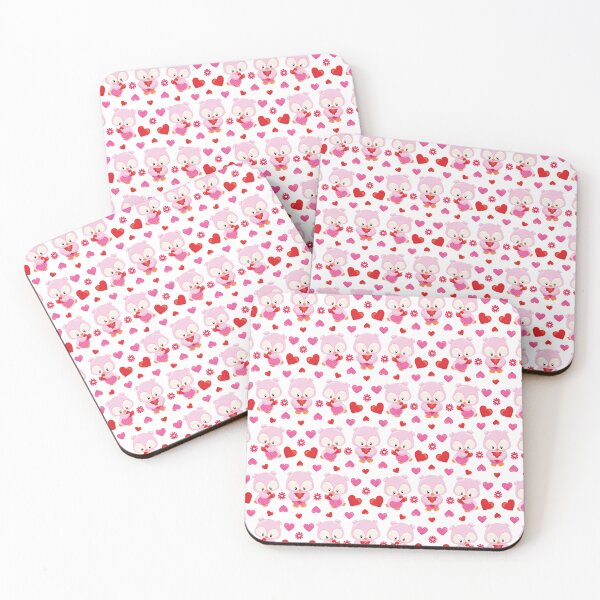 Item preview, Cute Pink Owl Valentine Pattern Drawstring Bag – Kawaii Heart Love Design designed and sold by FestivityFinds.