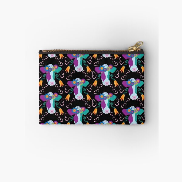 Item preview, Happy Holstein Purple & Teal on Black designed and sold by Digitalmyth's Designs.