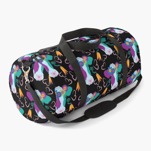 Item preview, Happy Holstein Purple & Teal on Black designed and sold by Digitalmyth's Designs.