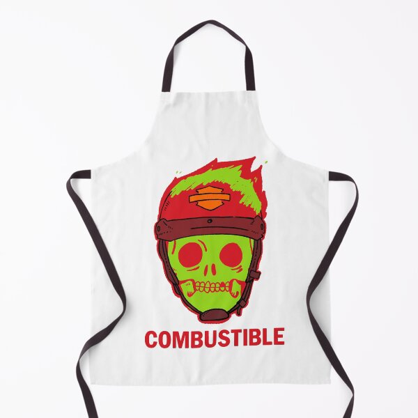 Item preview, COMBUSTIBLE - Green Skull in Red Helmet Biker Art designed and sold by RNASstuff.